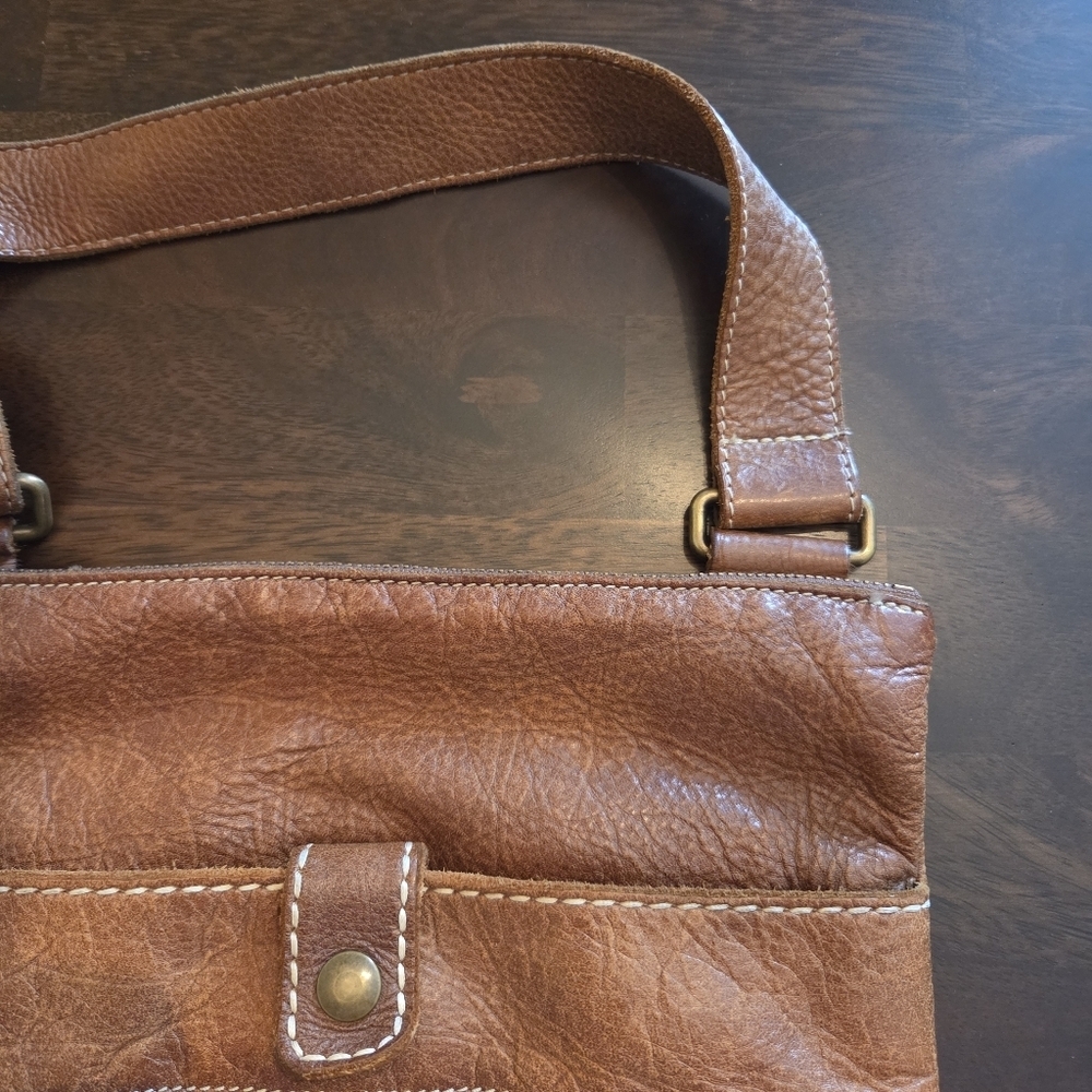 Roots Leather Venetian Tribe Large Boho Casual Cross Body Bag Natural Tan - Picture 5 of 11